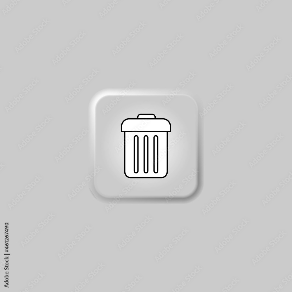 Poster flat icon opened trash can isolated on white background.. vector illustration. eps 10