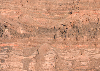 Overhead shot of the mono color rocky landscape in Canary Islands