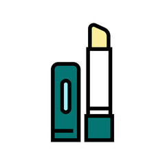 moisturizing lip balm stick, lipstick cosmetic color icon vector. moisturizing lip balm stick, lipstick cosmetic sign. isolated symbol illustration