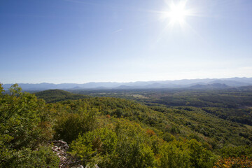 Naklejka premium view on mountains from viewpoint called vidikovac, pecinski park grabovaca, Croatia