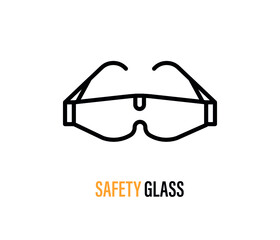 Safety Glass Line Icon. Editable Stroke.