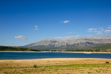 beautiful, large reservoir called perucko jezero, close to Cetina and the town Sinj, Croatia,...
