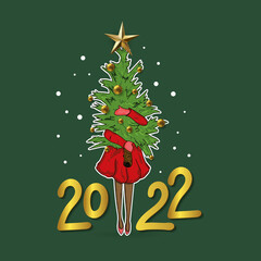 Merry Christmas hand Lettering Inscription to winter holiday design, Calligraphic. Christmas Xmas and Happy New Year Greeting Card, banner.