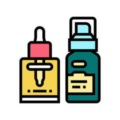 cosmetic oil for facial skin color icon vector. cosmetic oil for facial skin sign. isolated symbol illustration