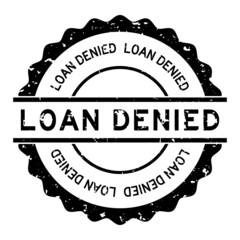 Grunge black loan denied word round rubber seal stamp on white background