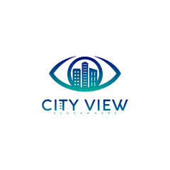 City eye logo vector illustration design template. Creative design colorfull