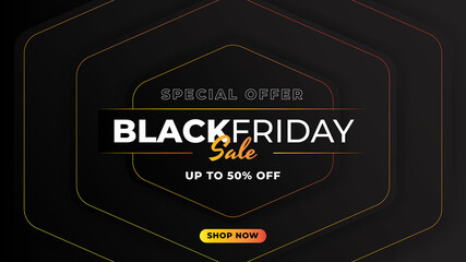 Sales promotion banner vector for black friday sale