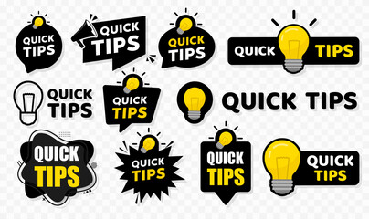 Quick tips badge. Vector illustration - obrazy, fototapety, plakaty
