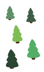 set of christmas trees