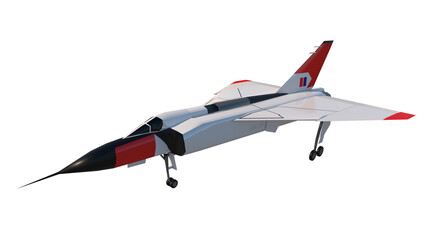 Fighter plane 1- Perspective F view white background 3D Rendering Ilustracion 3D