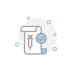 vaccine certificate icon design illustration