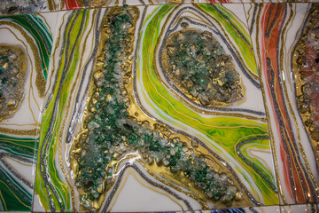 original resin geode and birthstone abstract art
