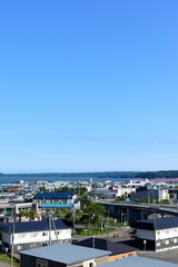 Fototapeta na wymiar 北海道　東部　厚岸の海と橋と町