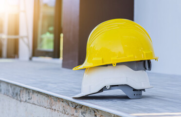 Yellow helmet hard hat safety in site construction