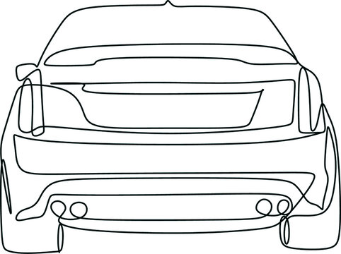 recommend clip art: Car vector one line art. Line drawing car illstration