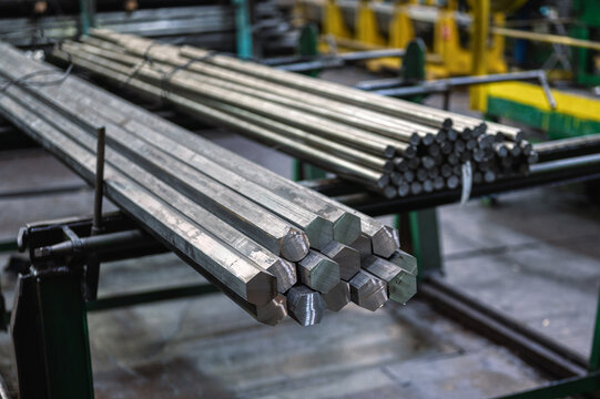 A Bundle Of Hexagonal Metal Bars, Steel Mill Products