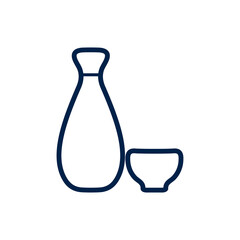 Sake icon logo template isolated on white background.