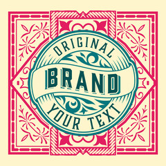 Western card with vintage style