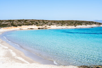 Paralia Sostis beach on Antiparos Island. Cyclades of Greece.