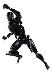 3D Rendering Male Robot on White