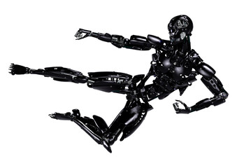 3D Rendering Male Robot on White