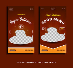 social media story banner template set, sales promotion, culinary promotion.