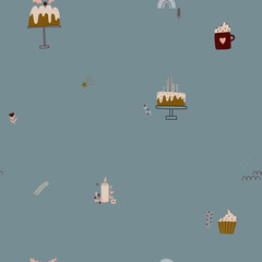 modern boho hygge minimalism. merry christmas and new year. winter stickers for design. vector set of christmas elements.