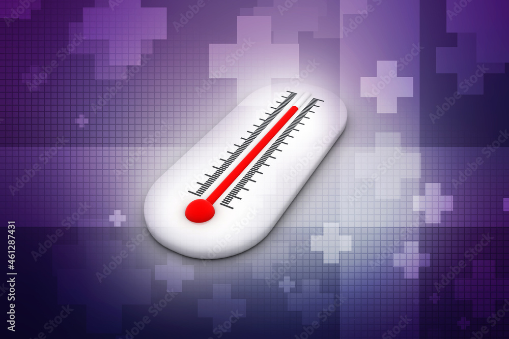 Poster 3d rendering fever checking electrical thermometer