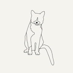 Cat line vector illustration. Cat sketch vector illustration