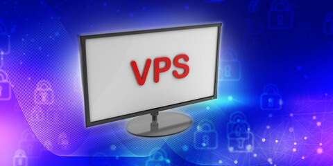 

3d illustration vps on laptop