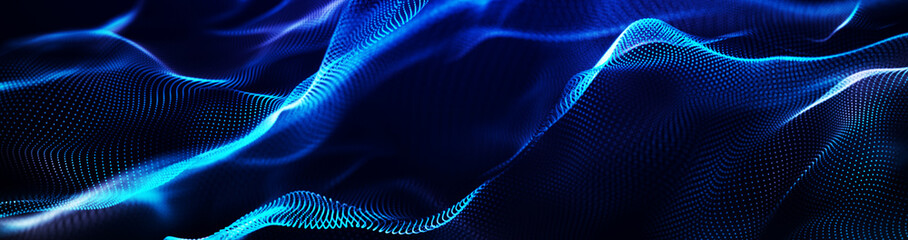 Wave of dust particles. Futuristic point wave Abstract wave dots in dark background . 3d rendering