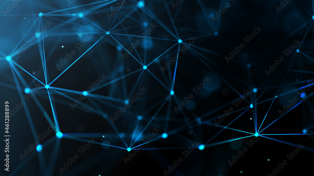 Poster network structure triangles background with dots and lines. futuristic polygonal background. artific