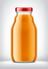 Glass Bottle with Juice. 