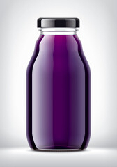 Glass Bottle with Juice. 