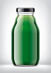 Glass Bottle with Juice. 