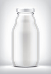 Glass Bottle with Milk. 