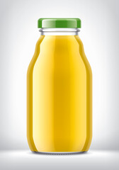 Glass Bottle with Juice. 