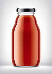 Glass Bottle with Juice. 
