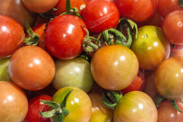 Tomates cherry, fondo o textura