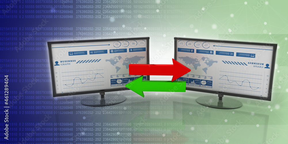Poster 3d rendering technology computer network