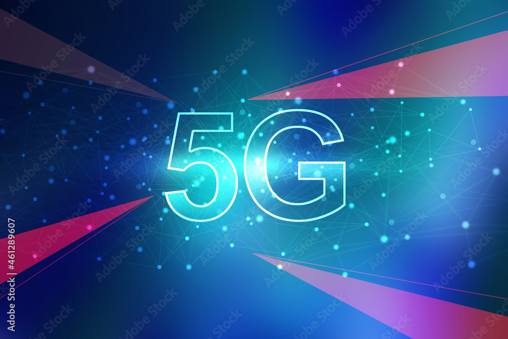 Aufkleber 2d rendering 5g network 5g connection