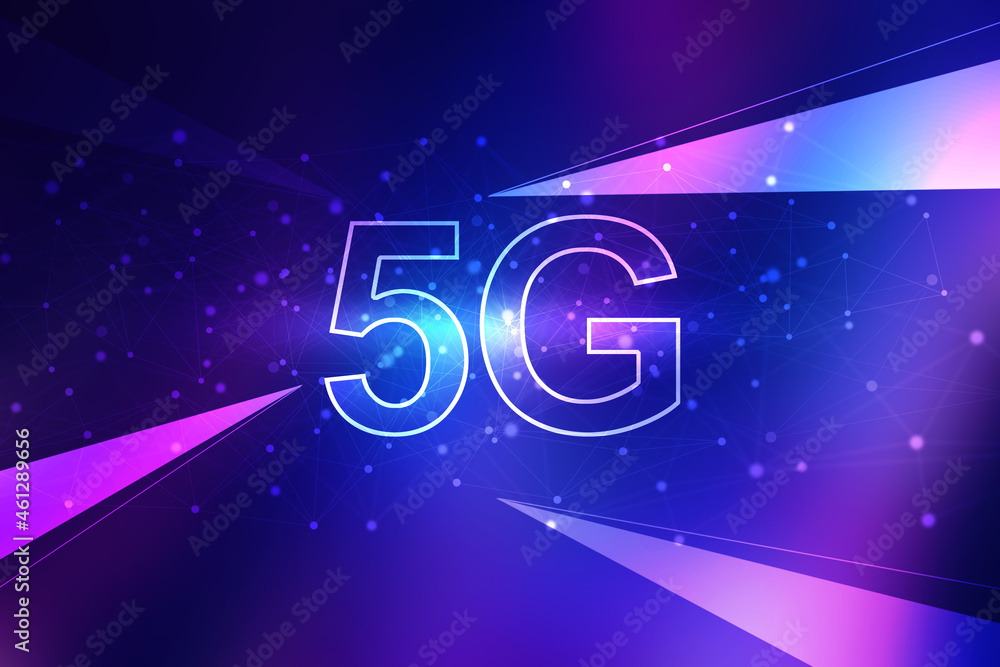 Poster 2d rendering 5g network 5g connection