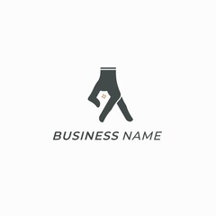 creative finger moving house design logo