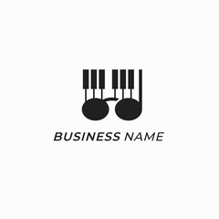 design logo combine piano and sunglasses