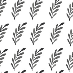 Cute Minimalistic seamless pattern with watercolor elements on white. Fabric print.