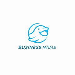 design logo minimalism whale beluga fish