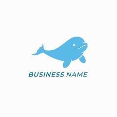 design logo creative whale beluga tail