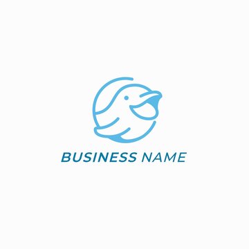 design logo minimalism whale beluga fish