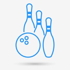 Bowling icon isolated object. Vector illustration.