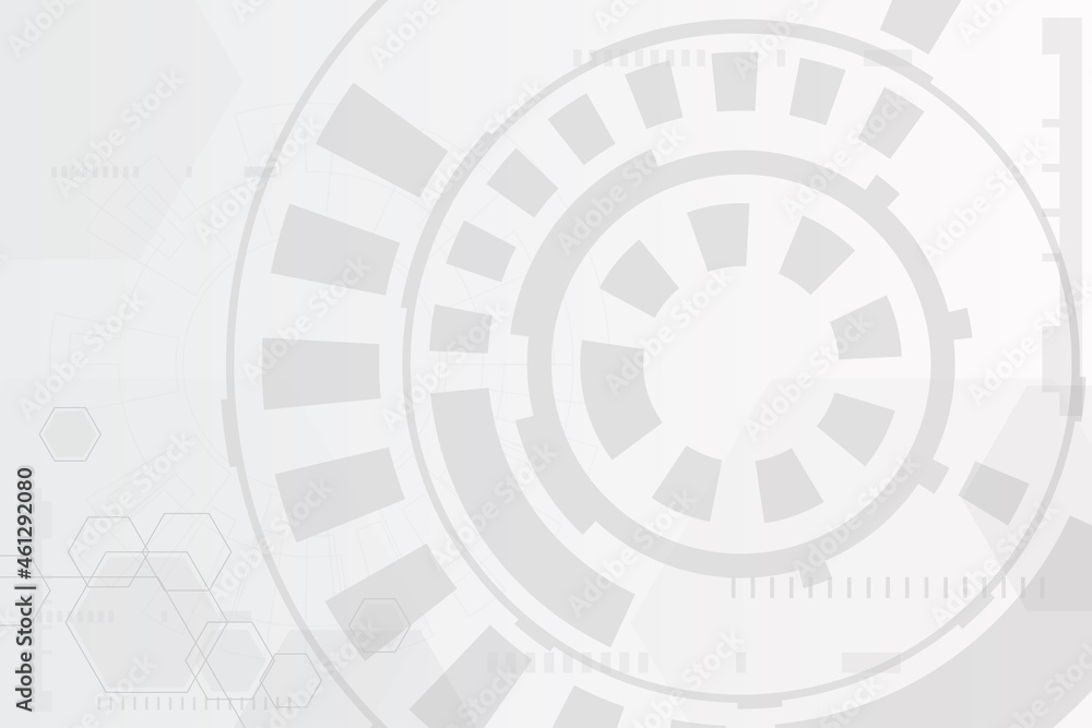 Aufkleber circle board suface interface wallpaper of engineering. white and grey redial system of data structu
